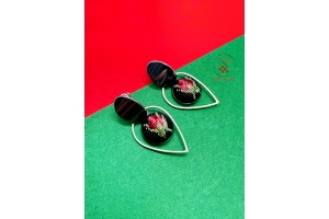 Сережки з вишивкою "Бутони троянд" МС005